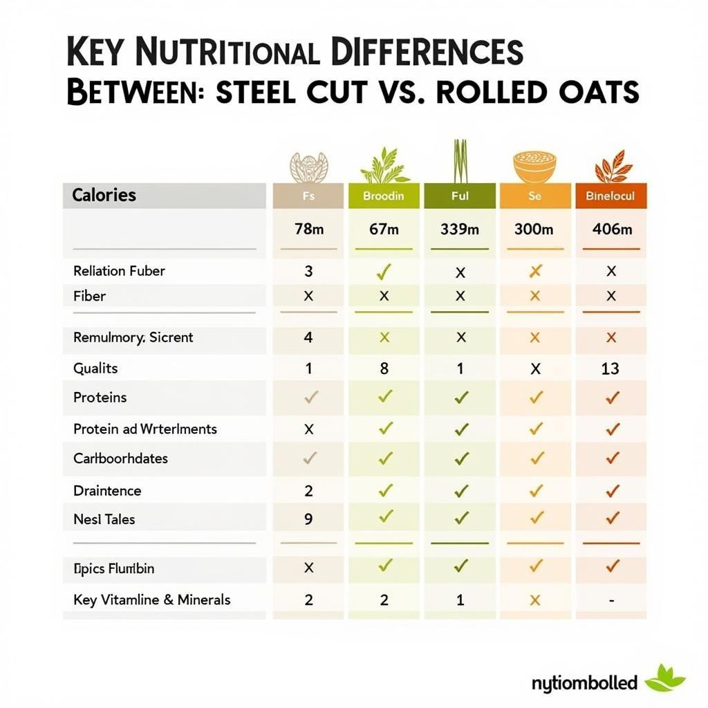 Nutritional Summary: Steel Cut vs Rolled Oats