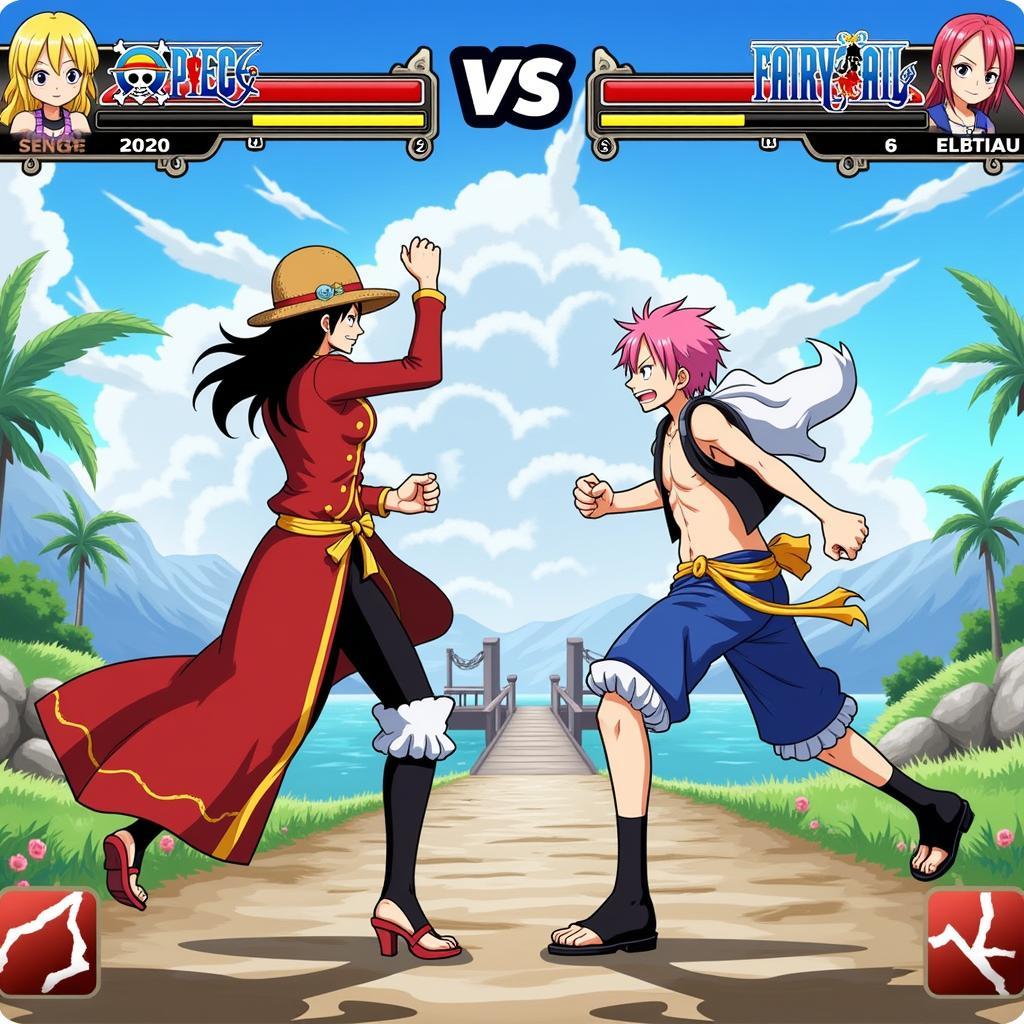 Màn hình chiến đấu trong One Piece vs Fairy Tail 1.1