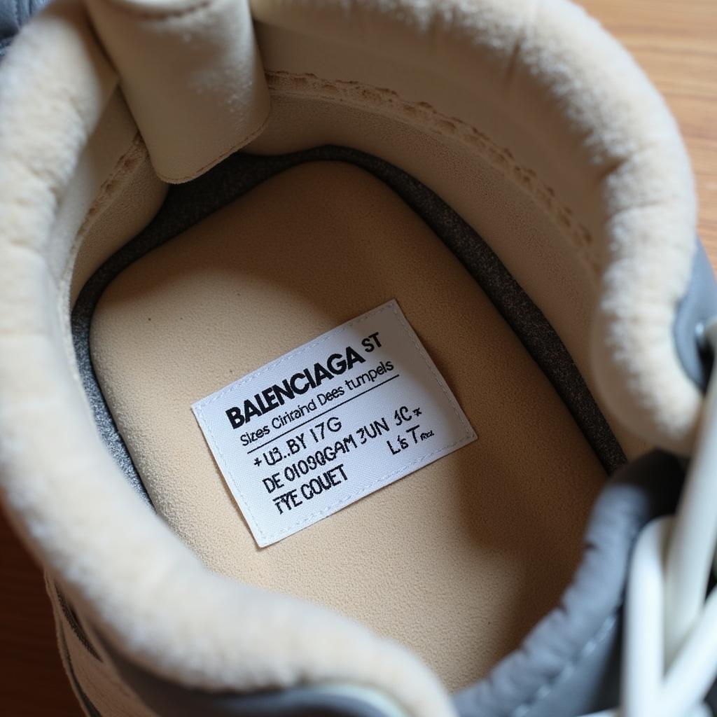 Phân biệt Balenciaga Triple S Fake vs Original qua Size Tag