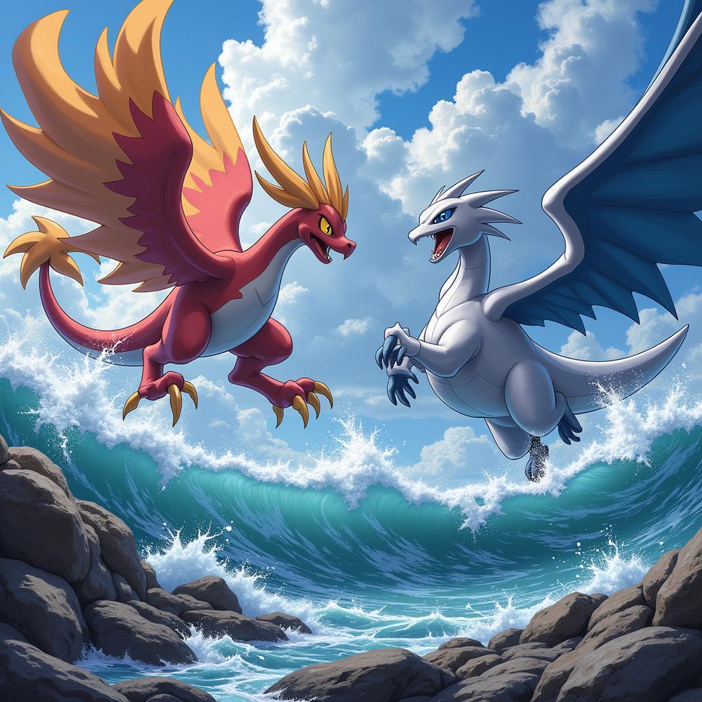 Cuộc Chiến Giữa Ho-Oh Và Lugia Trên Biển