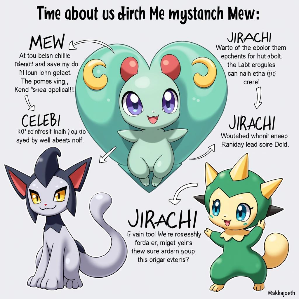 Pokemon Thần Thoại Mew, Celebi và Jirachi: Những Bí Ẩn Chưa Được Khám Phá