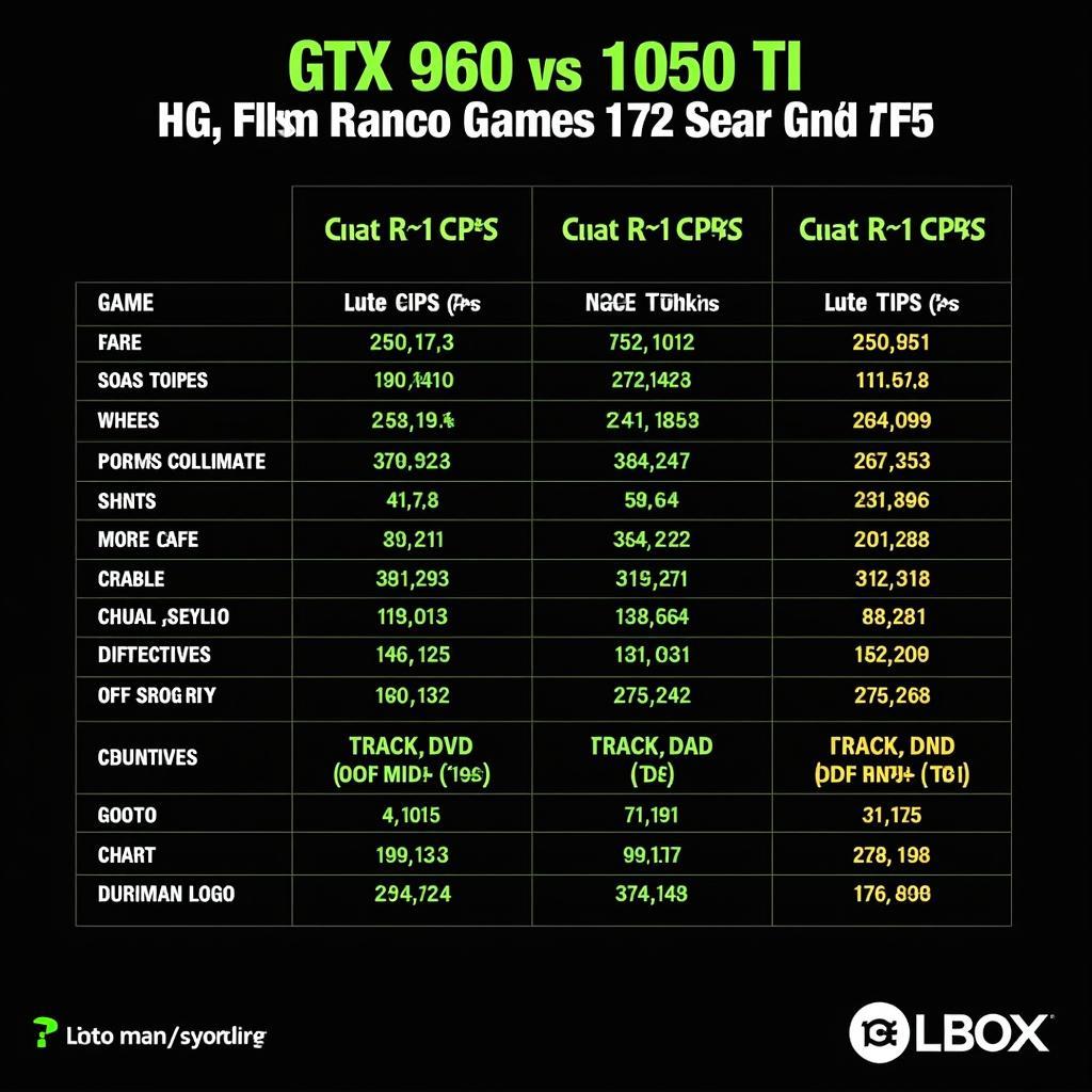 So sánh hiệu năng giữa GTX 960 và 1050 Ti