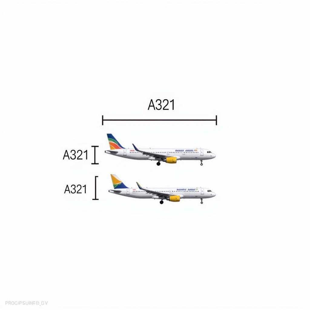 So sánh kích thước Airbus A320 và A321