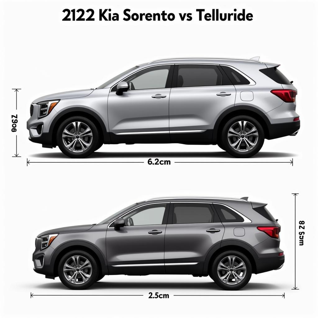 So sánh kích thước Kia Sorento và Telluride