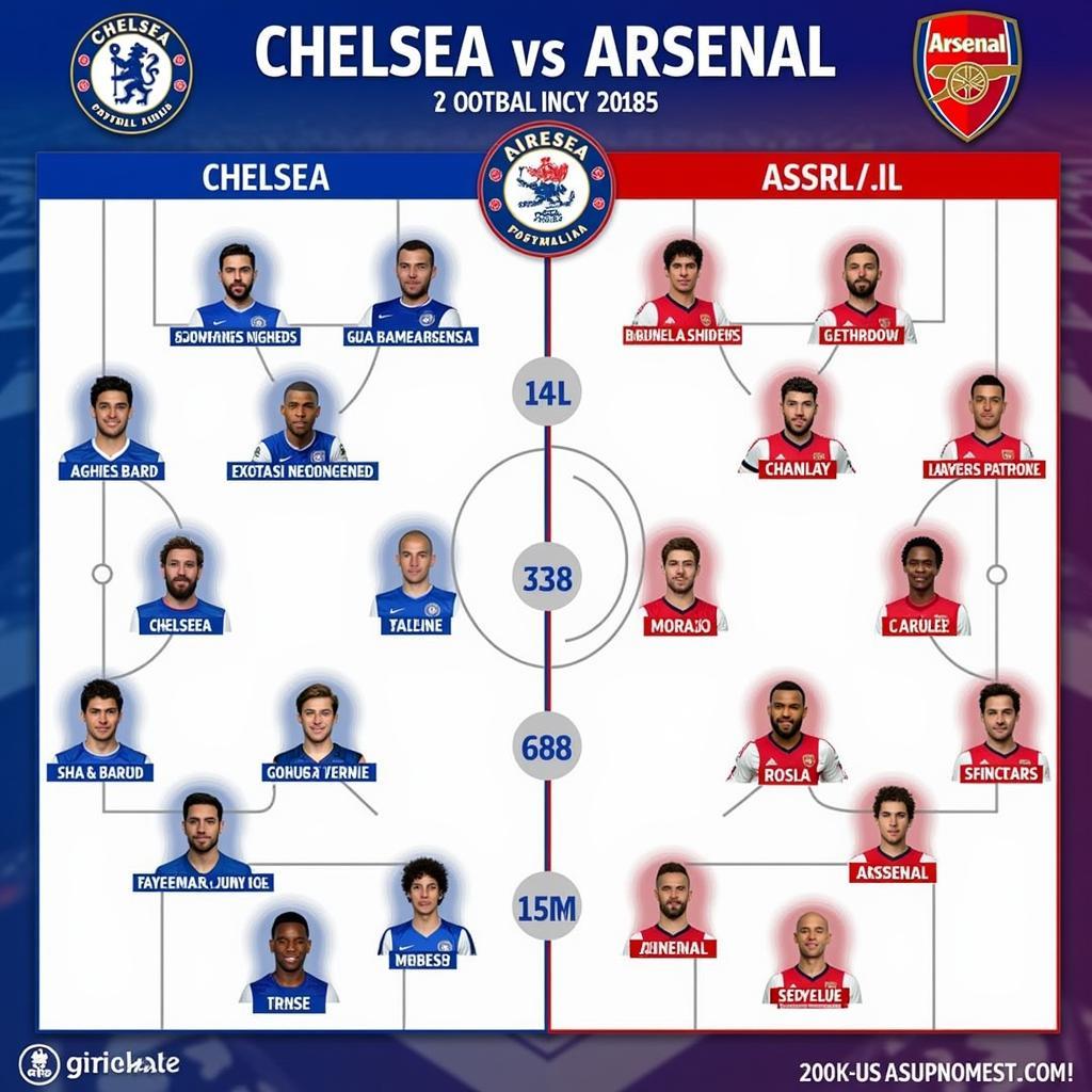 So sánh lực lượng Chelsea và Arsenal