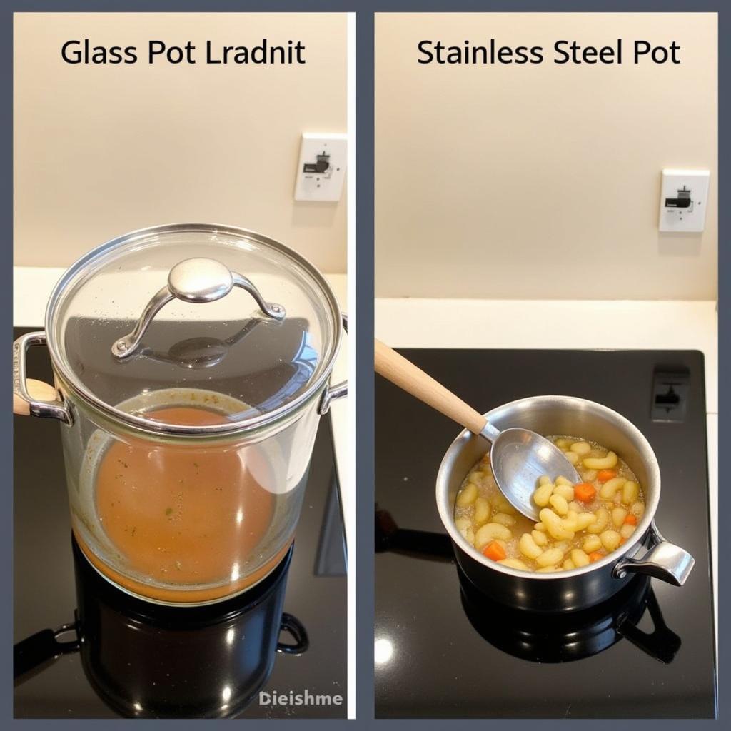 Comparing cooking with glass and metal