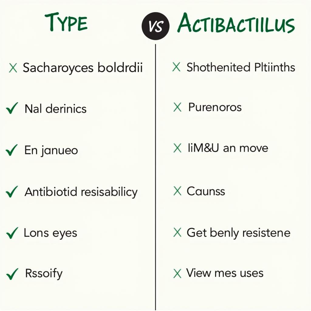 So Sánh Saccharomyces Boulardii và Lactobacillus Acidophilus