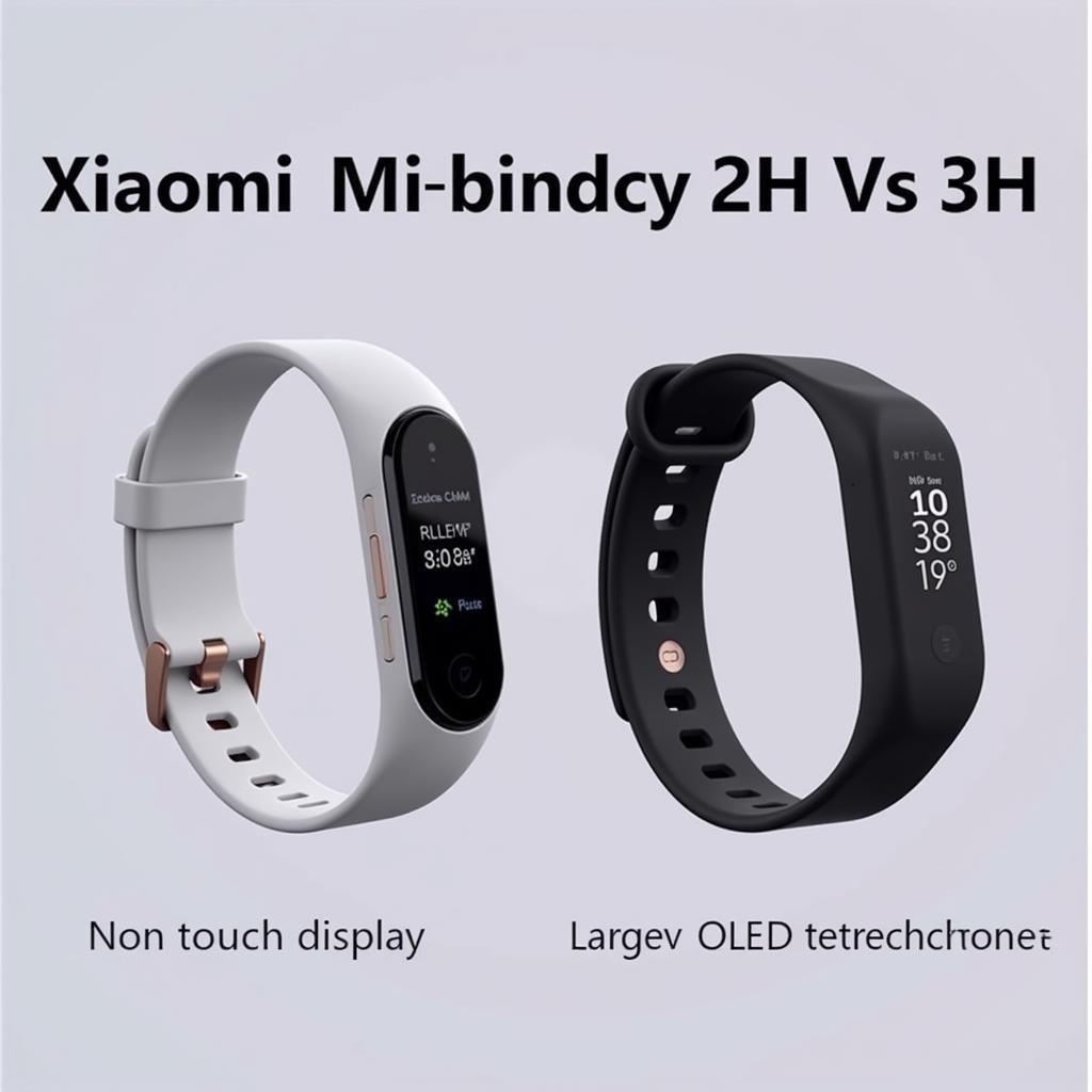 So sánh thiết kế Xiaomi Mi Band 2H và 3H