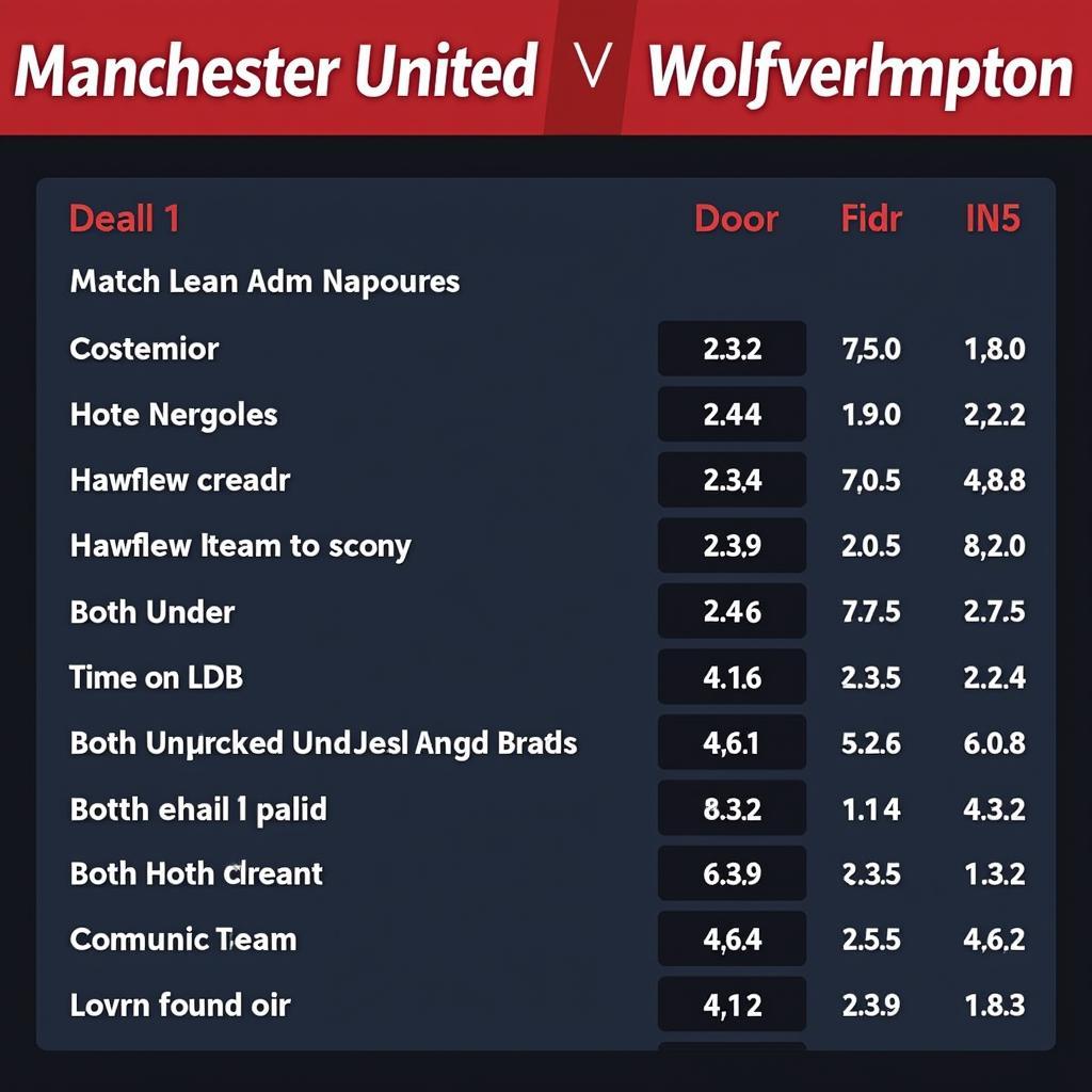 Soi kèo trận đấu giữa Manchester United và Wolverhampton