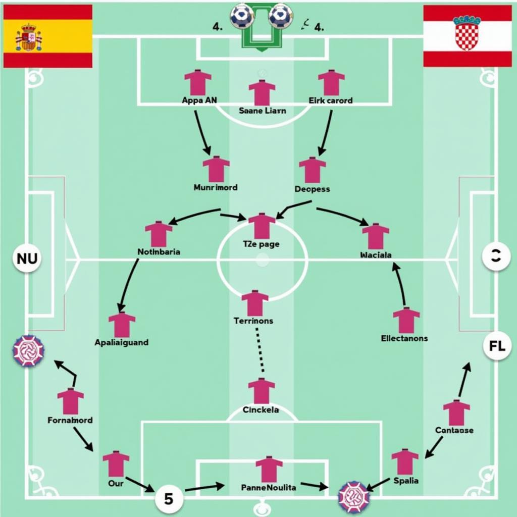 Chiến thuật Tây Ban Nha vs Croatia