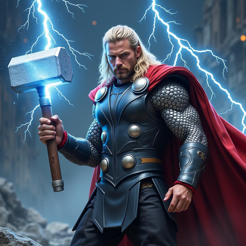 Thor Sử Dụng Búa Mjolnir