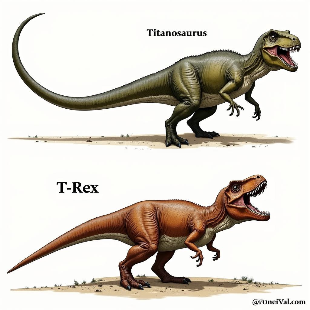 Vũ khí của Titanosaurus và T Rex