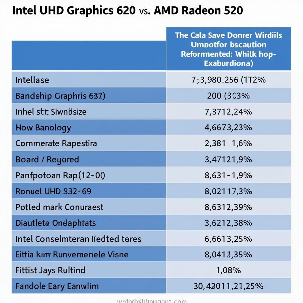 Tổng quan so sánh Intel UHD Graphics 620 và AMD Radeon 520