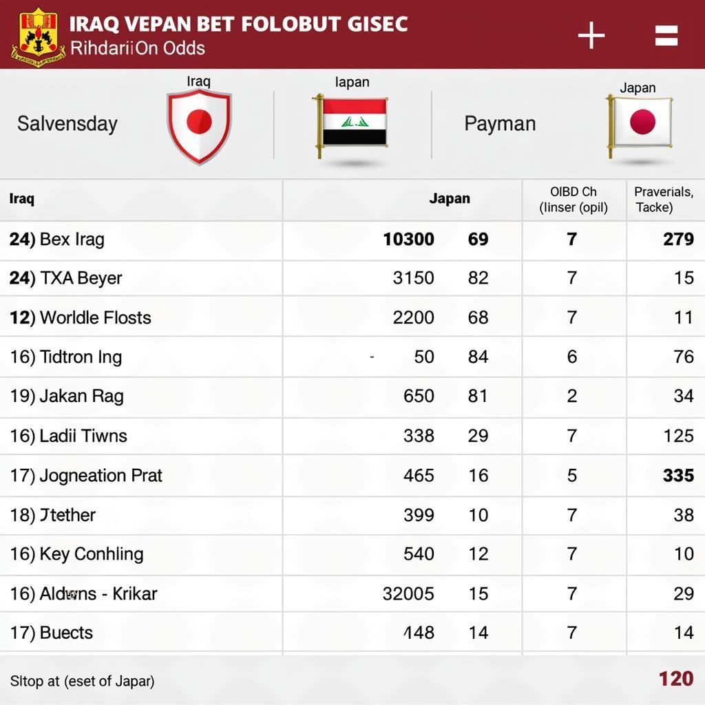 Tỷ lệ kèo Iraq vs Nhật Bản