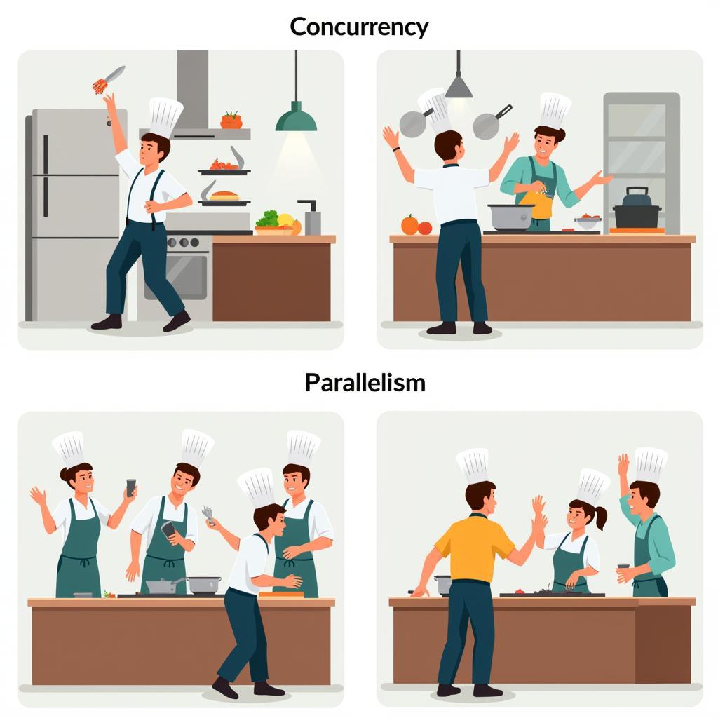 Ví dụ về Concurrent và Parallel