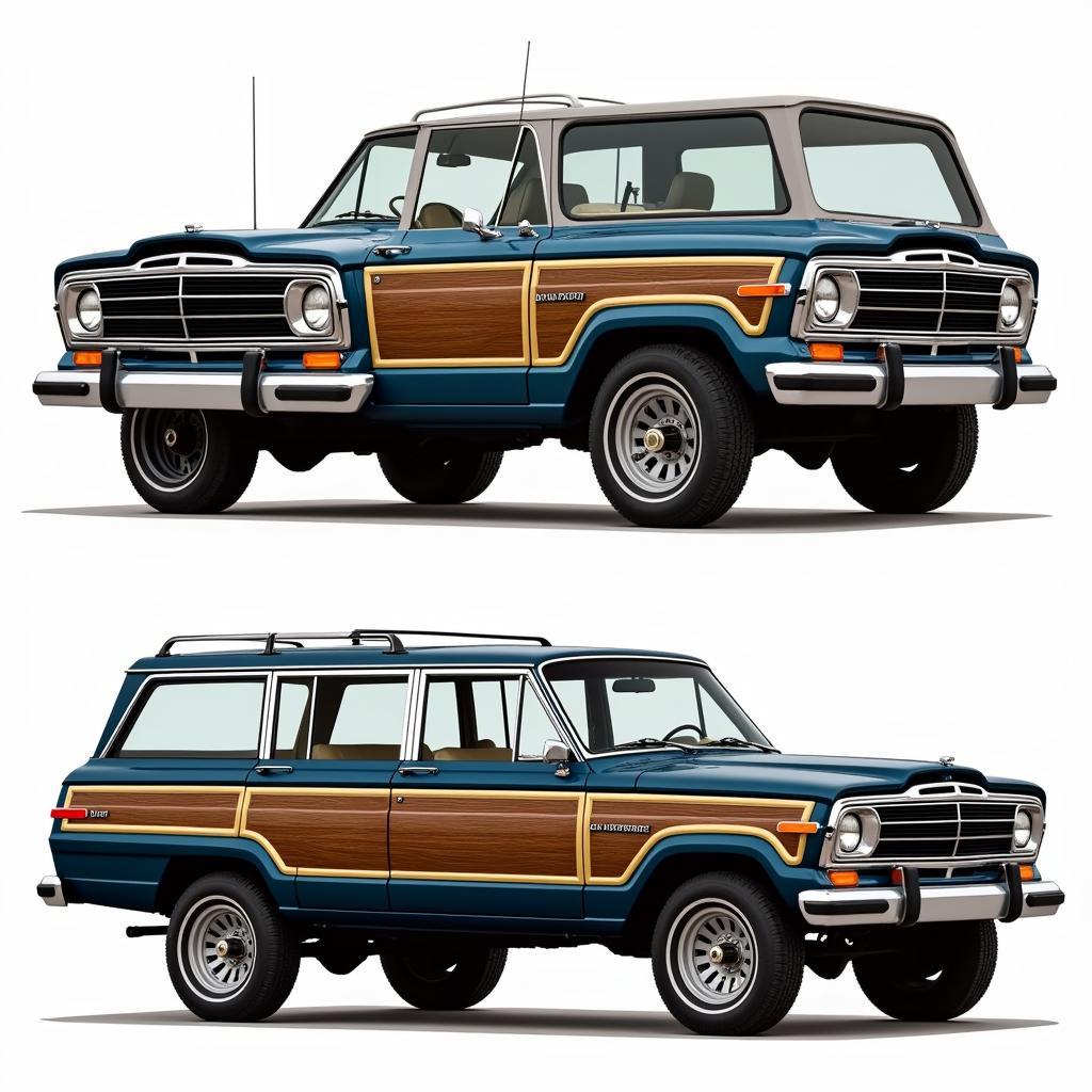 So sánh thiết kế ngoại thất Wagoneer và Grand Wagoneer