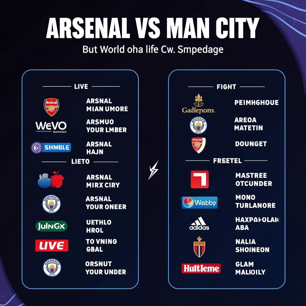 Các kênh phát sóng trực tiếp trận đấu Arsenal vs Man City