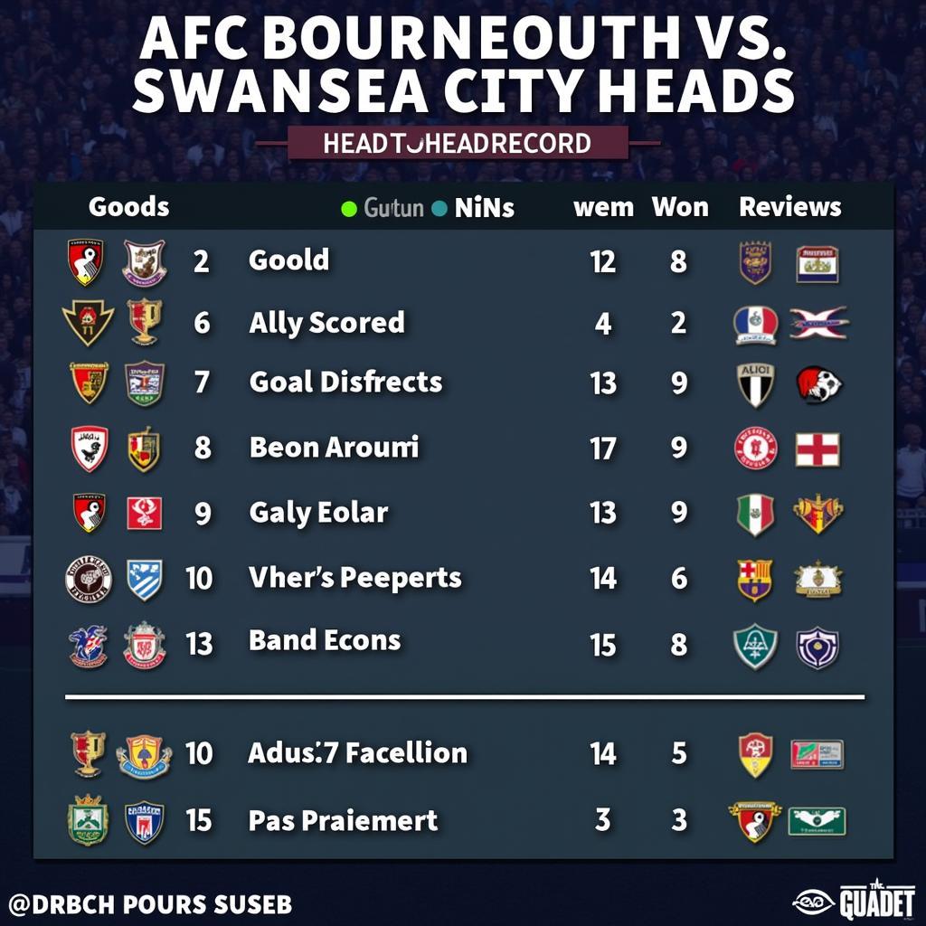 Lịch sử đối đầu giữa AFC Bournemouth và Swansea City