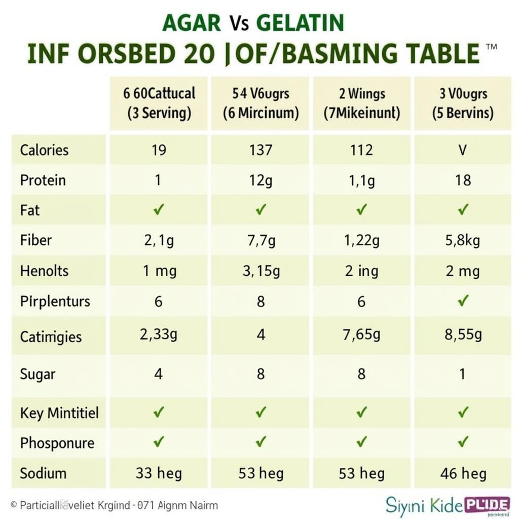 Agar vs Gelatin: Thành phần dinh dưỡng