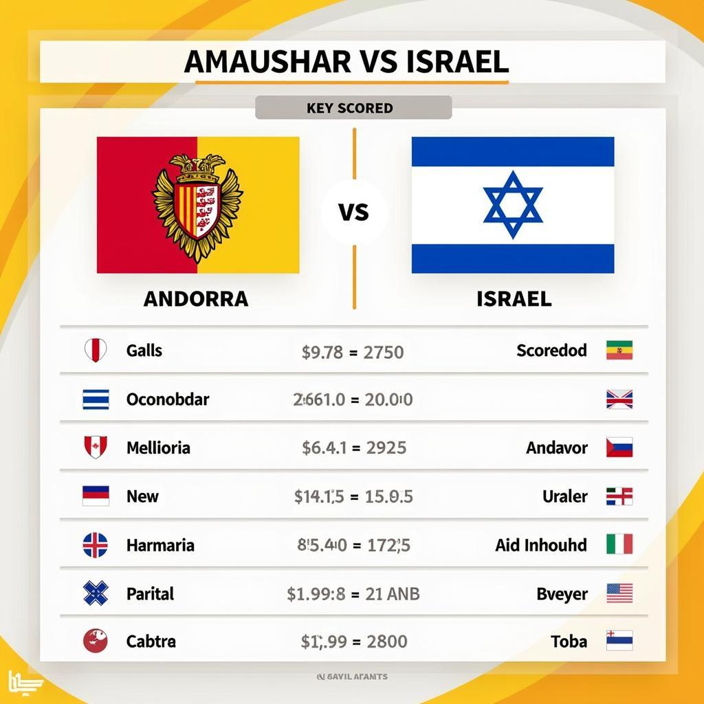 Lịch sử đối đầu Andorra vs Israel