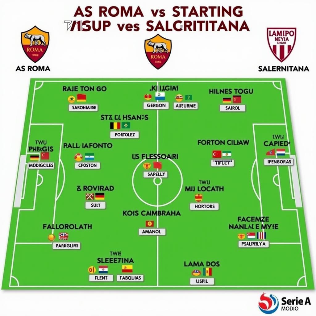 Đội hình ra sân dự kiến của AS Roma và Salernitana