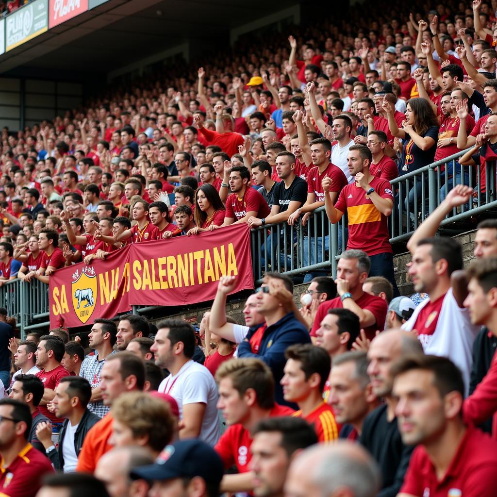 Cổ động viên AS Roma và Salernitana