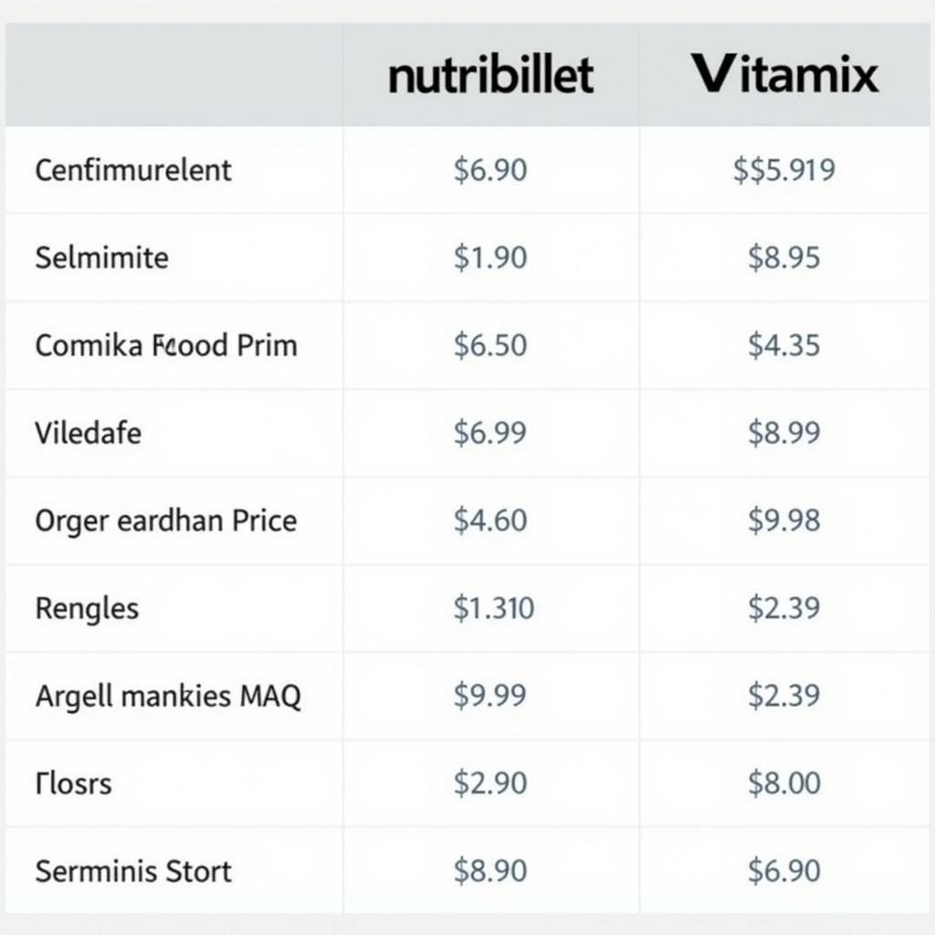 Bảng So Sánh Giá Nutribullet, Vitamix và Ninja