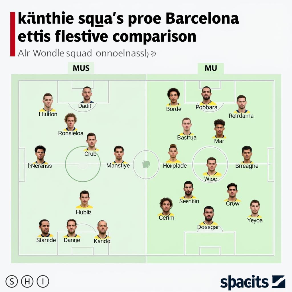 So sánh đội hình Barcelona và MU