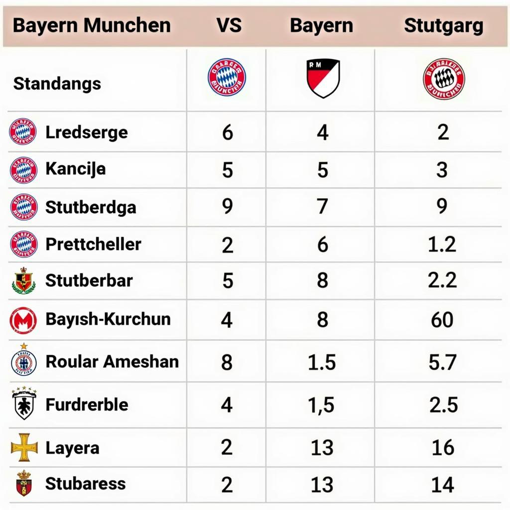 Ảnh hưởng của trận đấu Bayern vs Stuttgart đến bảng xếp hạng Bundesliga