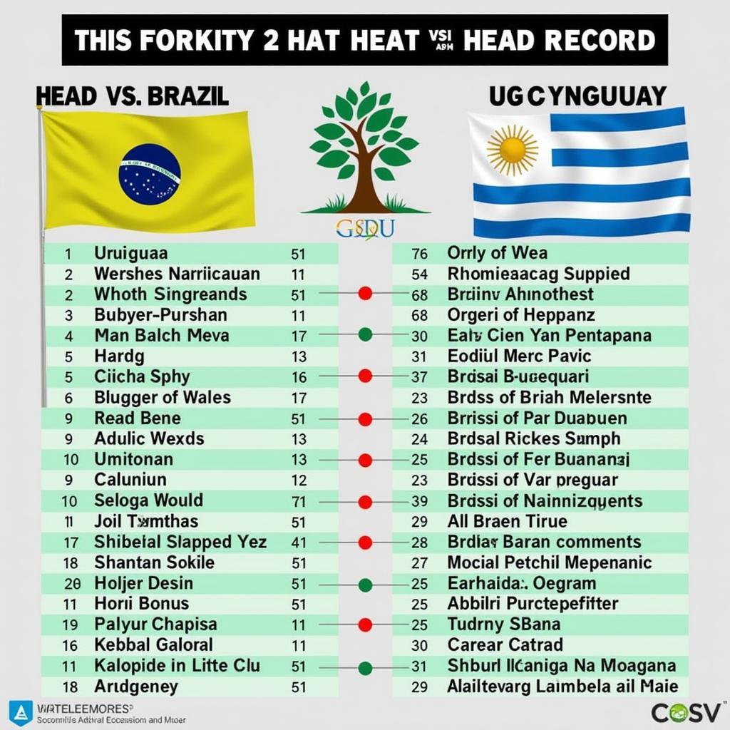 Brazil vs Uruguay Lịch Sử Đối Đầu