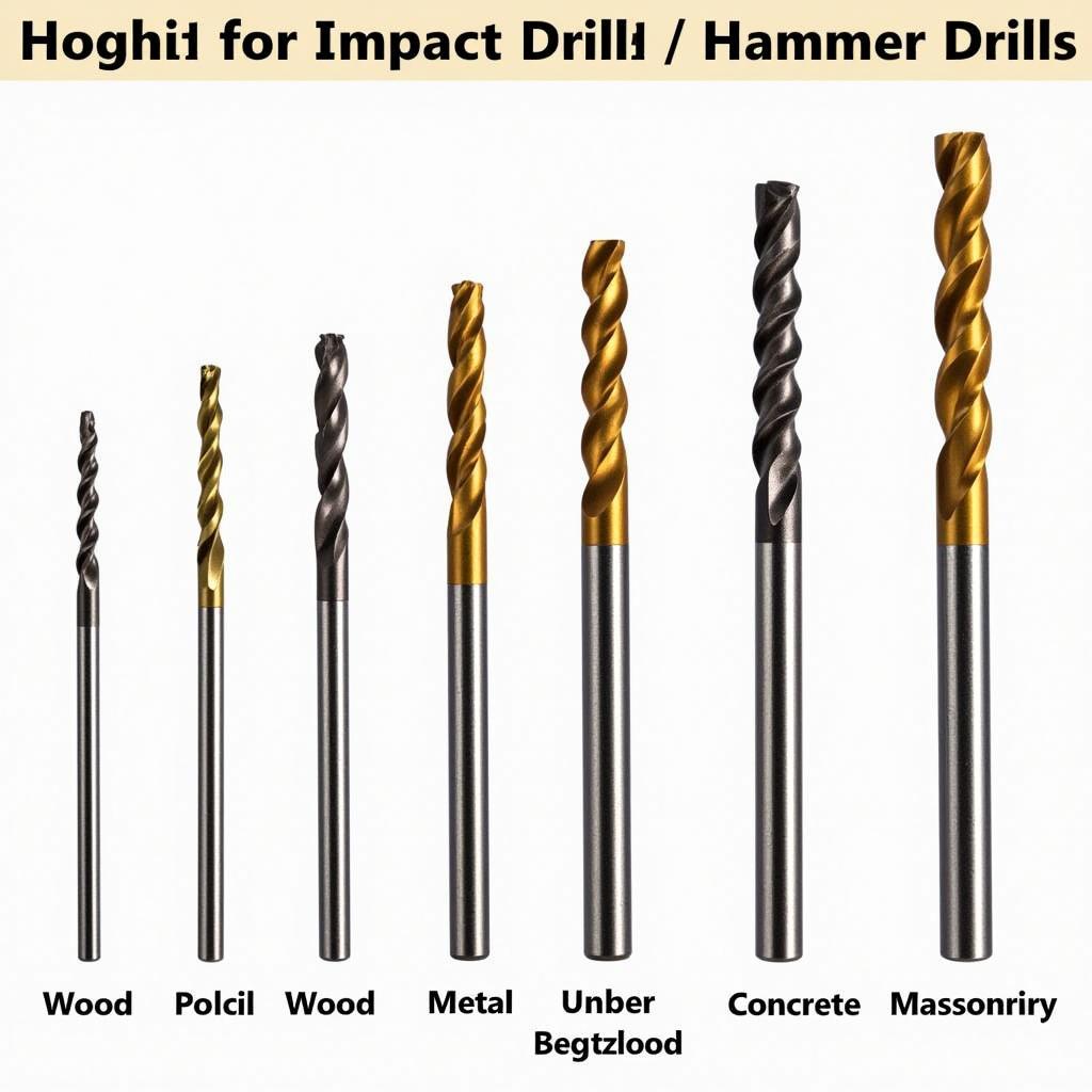 Các Loại Mũi Khoan cho Impact Drill và Hammer Drill