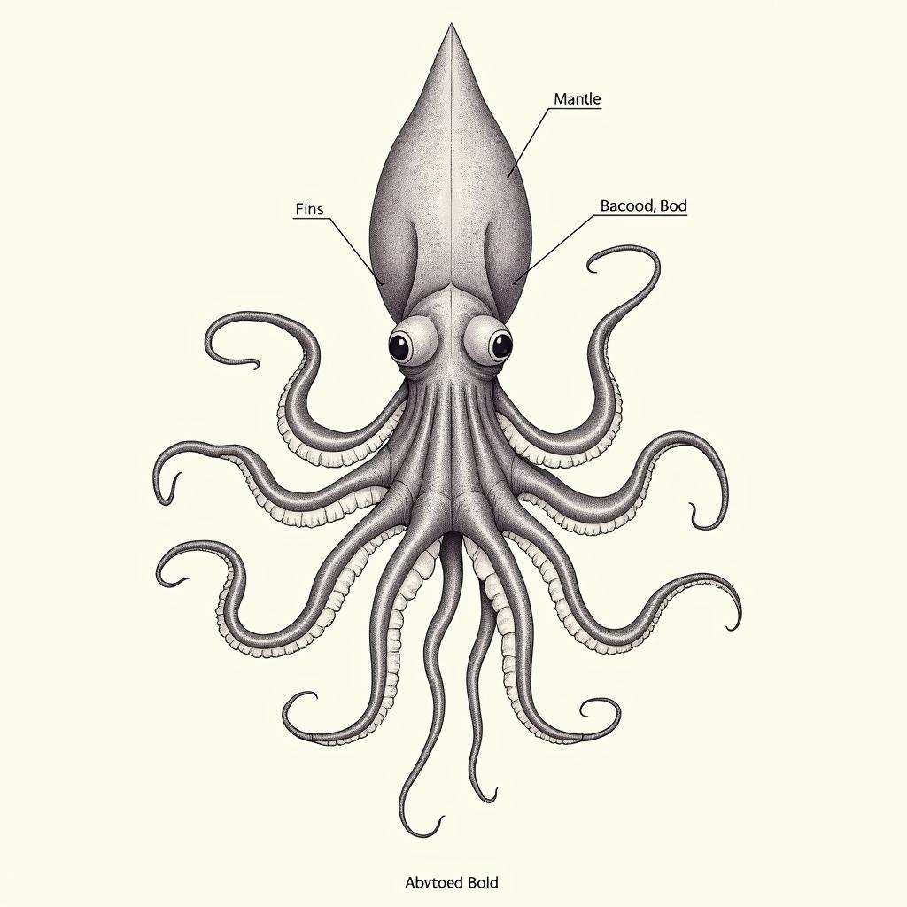 Colossal Squid Anatomy Diagram