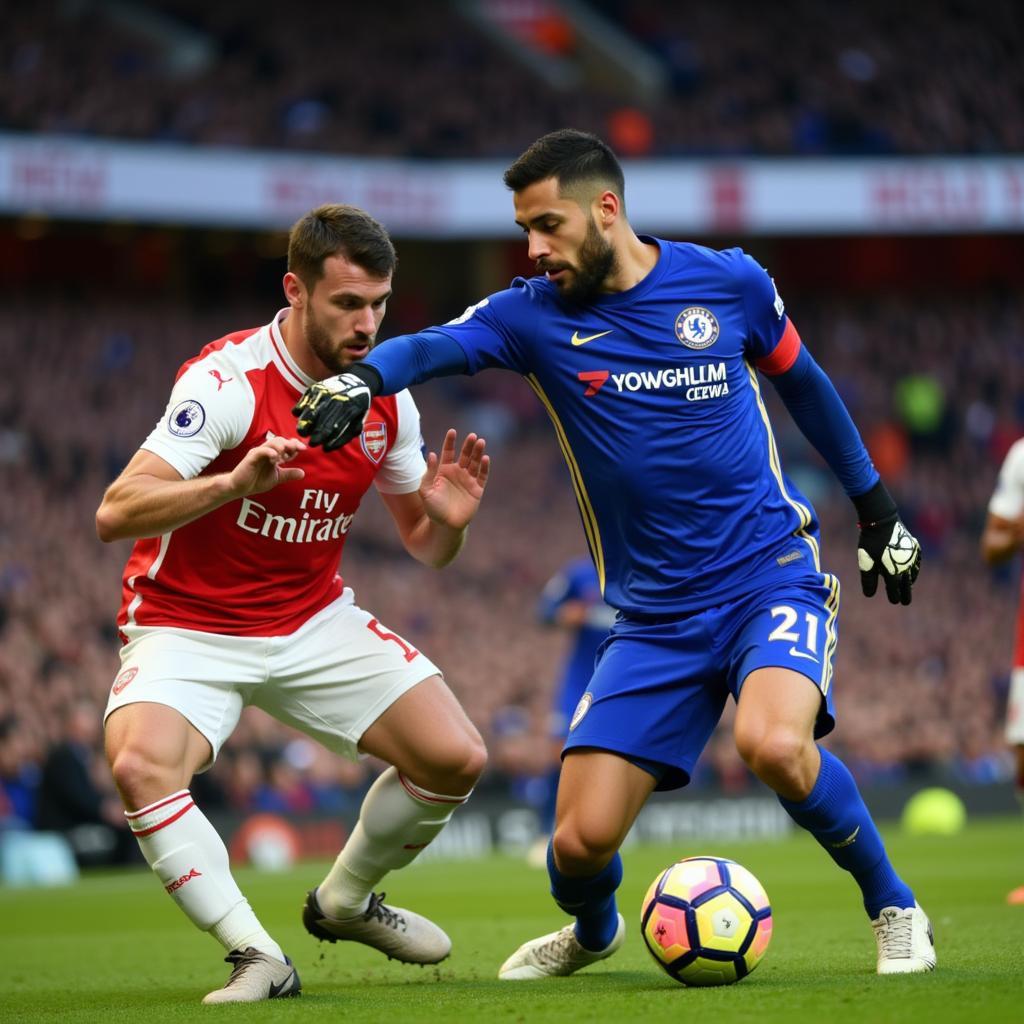 Hình ảnh cuộc đối đầu kinh điển giữa Arsenal và Chelsea