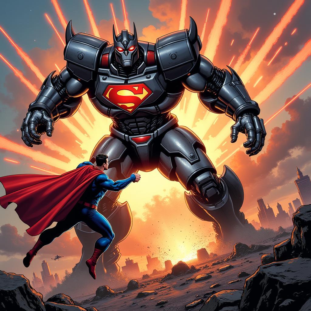 Devastator và Superman đối đầu trong một trận chiến kinh thiên động địa.