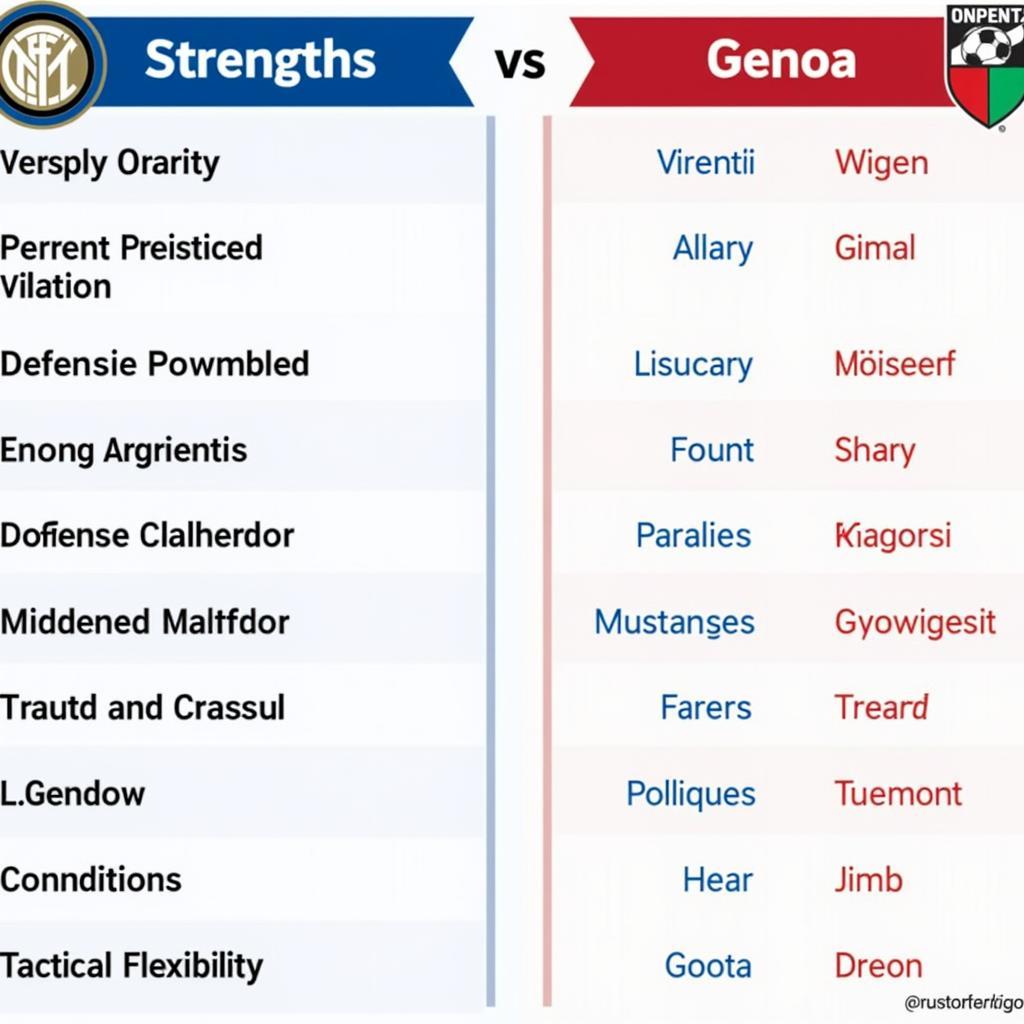 Điểm mạnh điểm yếu Inter và Genoa