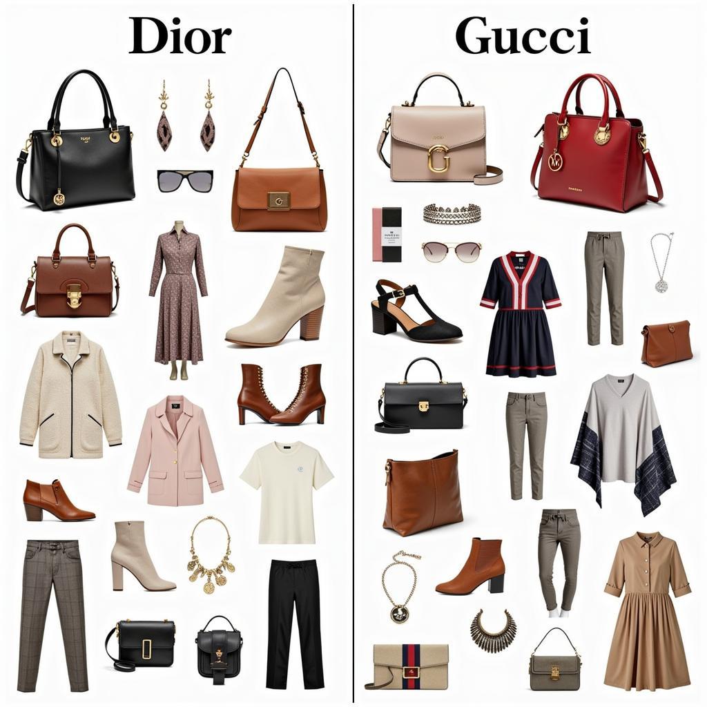 Các sản phẩm của Dior và Gucci