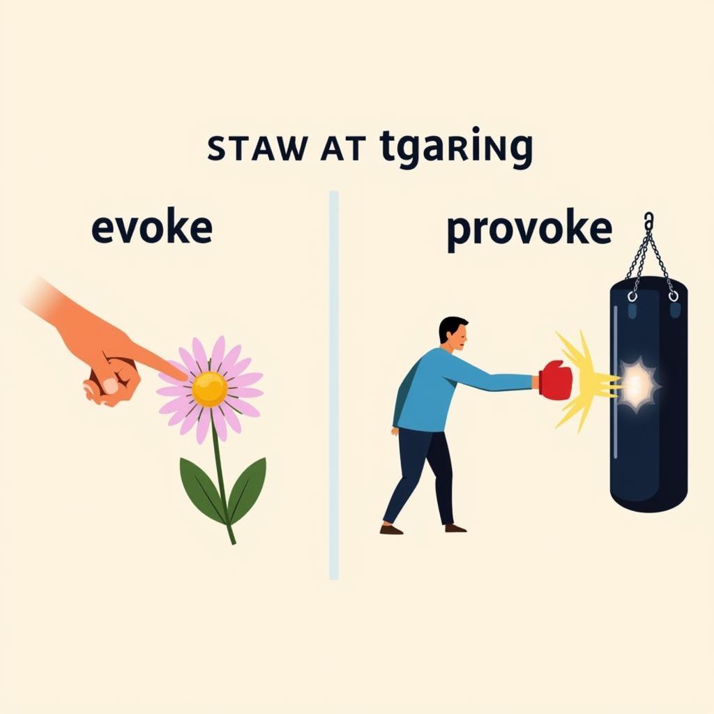 So sánh nghĩa của Evoke và Provoke