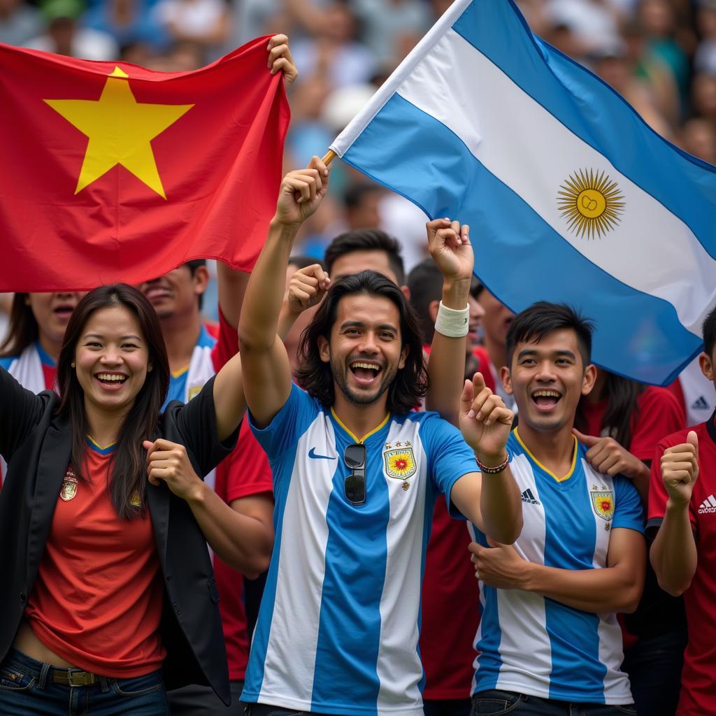 Cổ động viên VN và Argentina