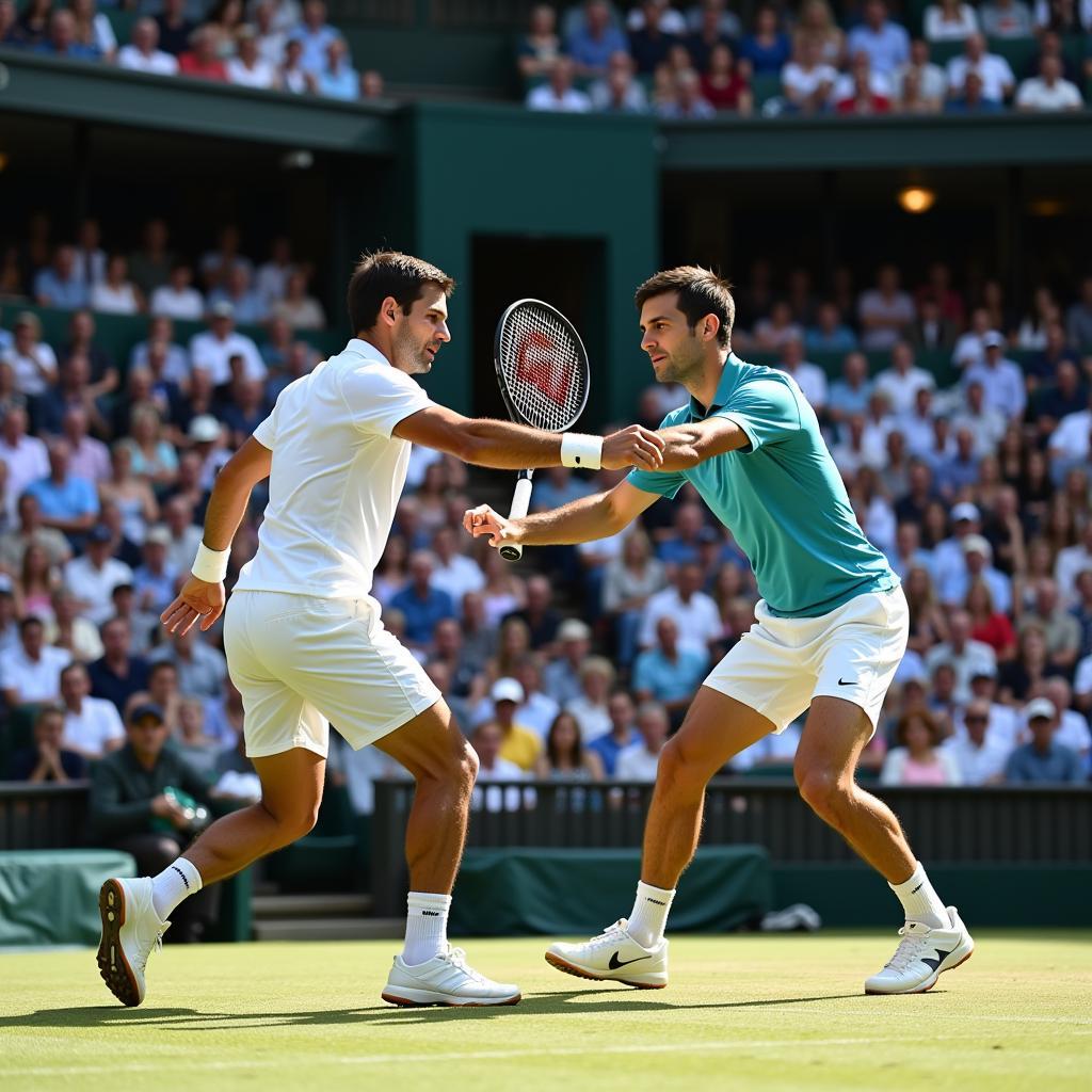 Federer và Djokovic đối đầu kinh điển trên sân cỏ