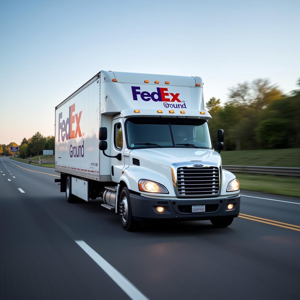 Xe Tải FedEx Ground Đang Vận Chuyển Hàng Hóa