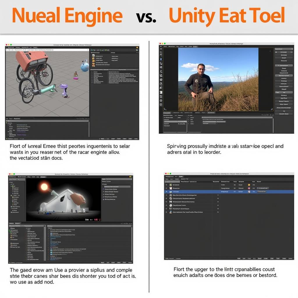 Giao diện Unreal Engine và Unity so sánh