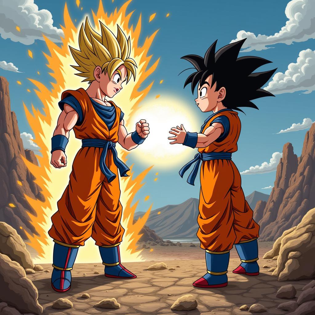 Goku vs Baby Vegeta: Siêu Saiyan 4 bùng nổ sức mạnh