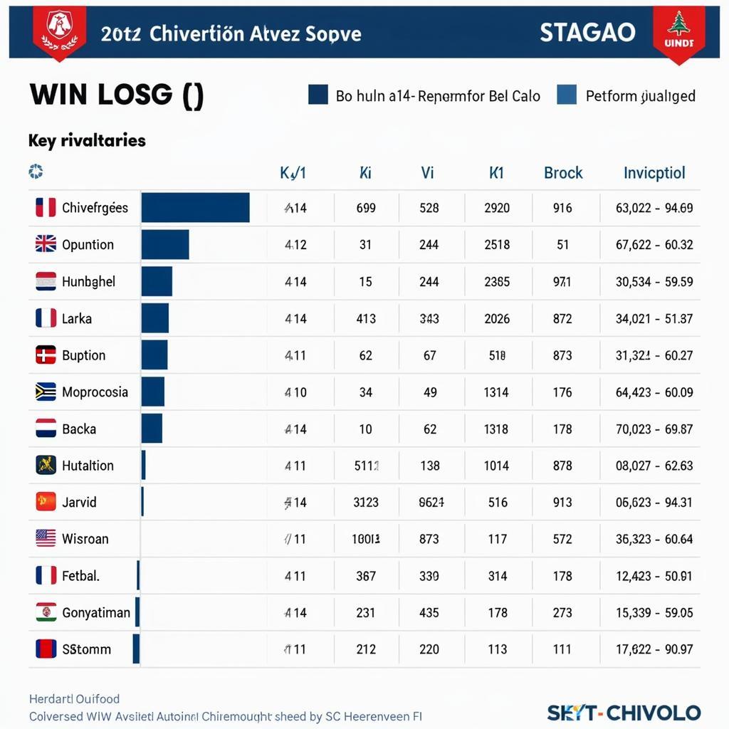 Biểu đồ thống kê chiến thắng của Heerenveen so với các đối thủ