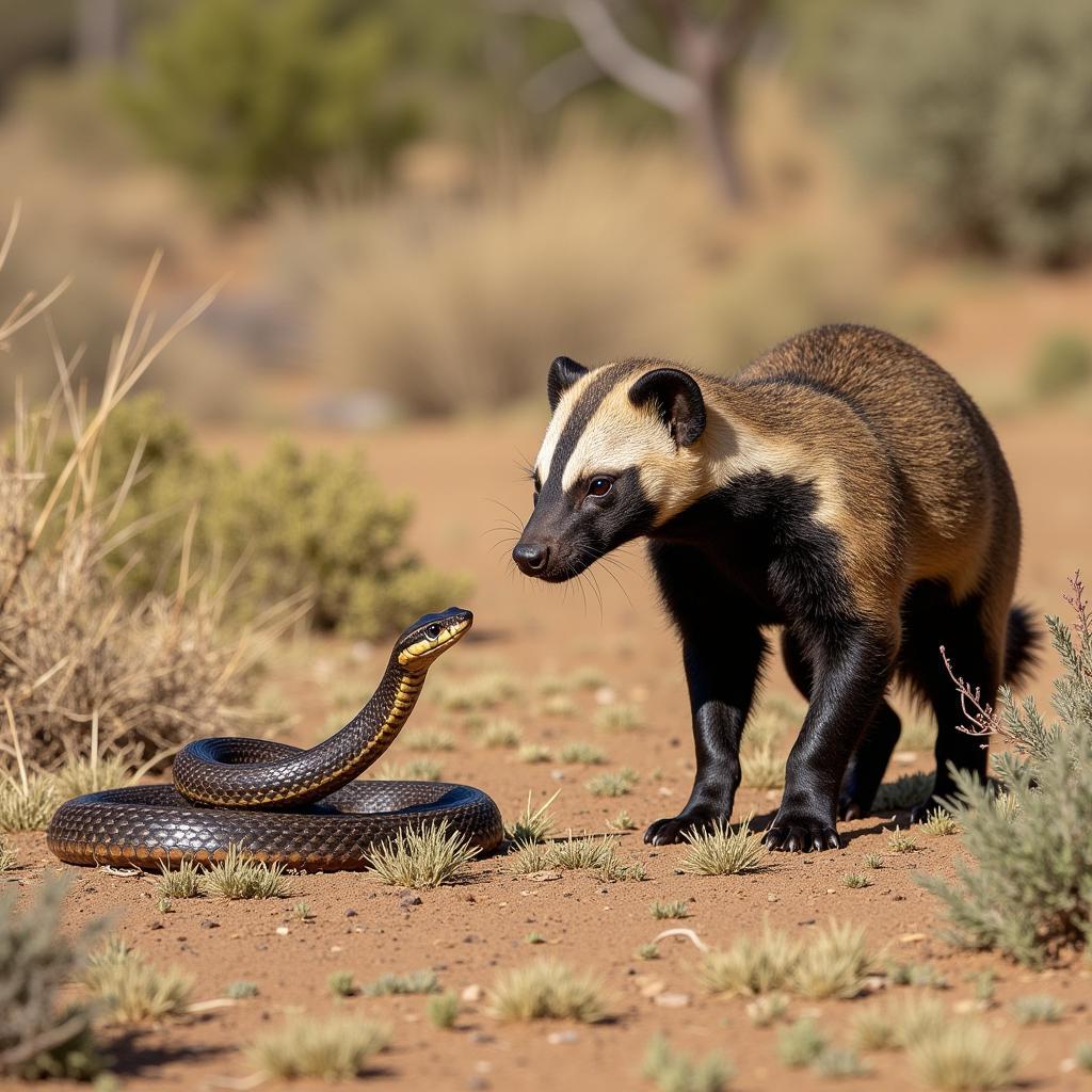 Honey Badger Đối Mặt Với Rắn Độc