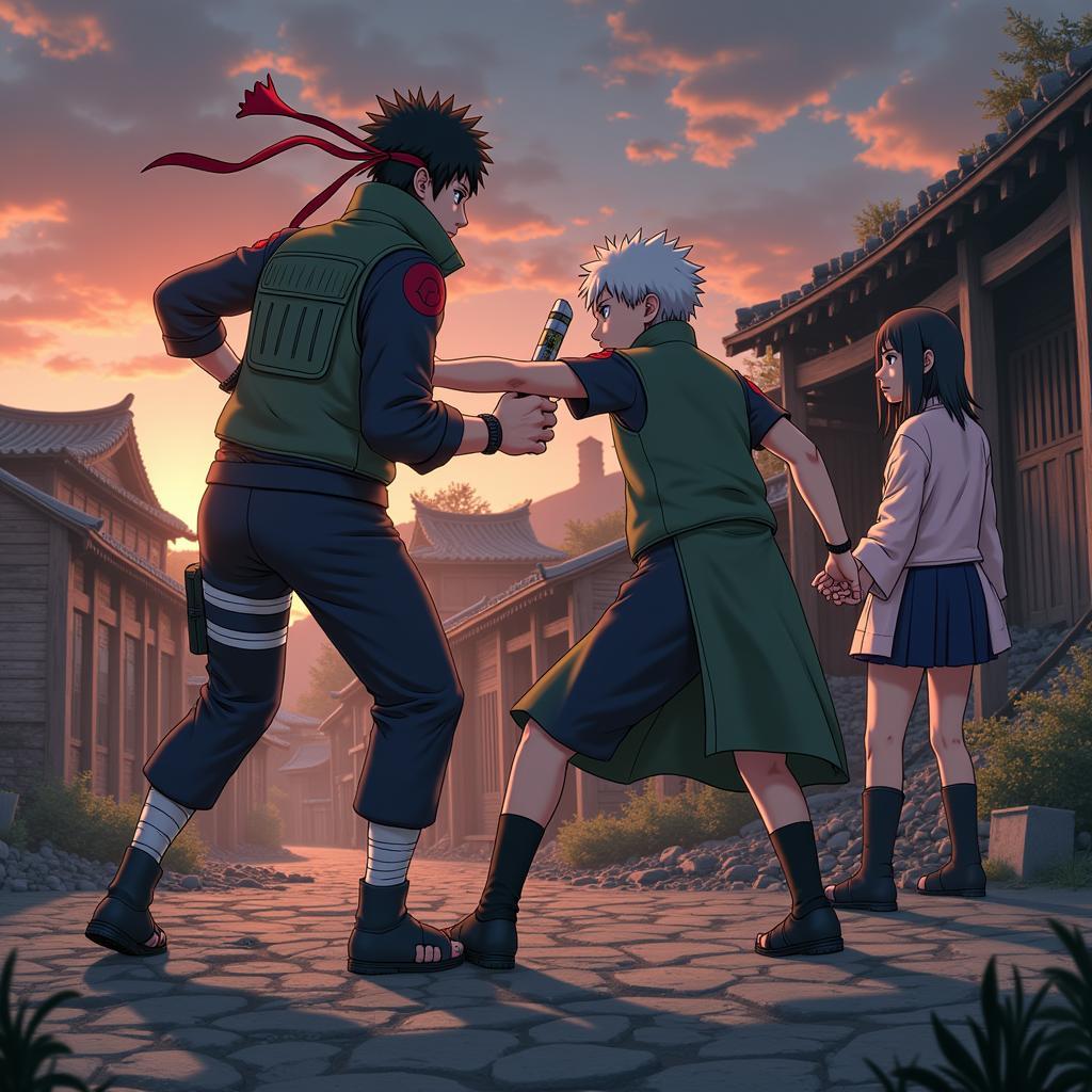 Kakashi sử dụng chiến thuật và hy sinh để bảo vệ đồng đội