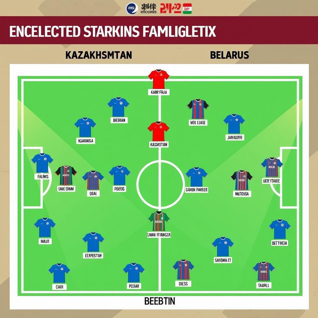 Đội hình ra sân dự kiến của Kazakhstan và Belarus