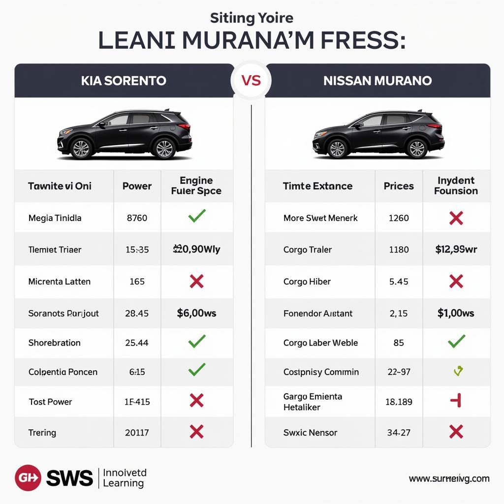 So sánh trực quan Kia Sorento và Nissan Murano