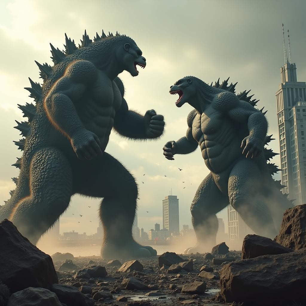 King Kong đối đầu Godzilla trong trận chiến kinh điển