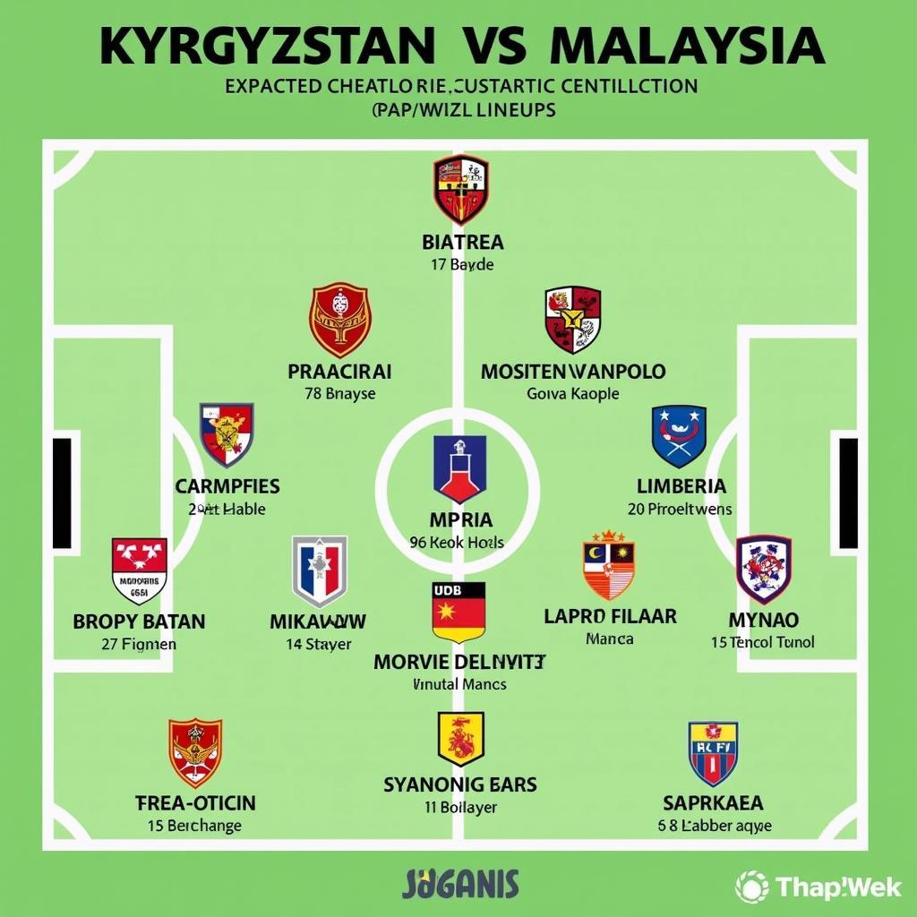 Đội hình ra sân dự kiến Kyrgyzstan vs Malaysia