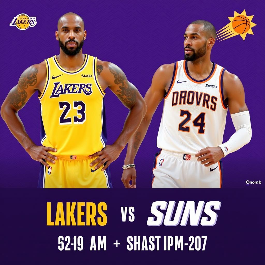 Hình ảnh hai đội Lakers và Suns chuẩn bị cho cuộc đối đầu tiếp theo.